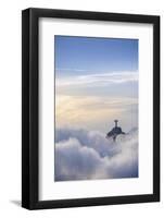 The Christ Statue (Cristo Redentor) on the summit of Corcovado mountain in a sea of clouds-Alex Robinson-Framed Photographic Print