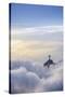 The Christ Statue (Cristo Redentor) on the summit of Corcovado mountain in a sea of clouds-Alex Robinson-Stretched Canvas