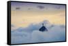 The Christ Statue (Cristo Redentor) on the summit of Corcovado mountain in a sea of clouds-Alex Robinson-Framed Stretched Canvas