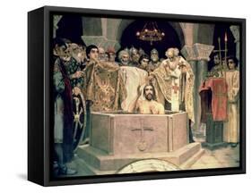 The Christening of Grand Duke Vladimir (circa 956-1015), 1885-96 (Mural)-Victor Mikhailovich Vasnetsov-Framed Stretched Canvas