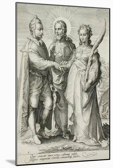 The Christian Marriage, Plate 3 of The Marriage Trilogy, c.1594-Jan Saenredam-Mounted Giclee Print