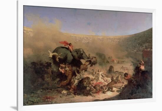 The Christians Thrown to the Beasts by the Romans-Louis Felix Leullier-Framed Giclee Print