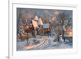 The Christmas Cottage (Variant 1)-Dominic Davison-Framed Art Print