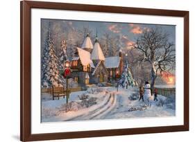 The Christmas Cottage (Variant 1)-Dominic Davison-Framed Art Print