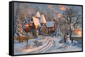 The Christmas Cottage (Variant 1)-Dominic Davison-Framed Stretched Canvas