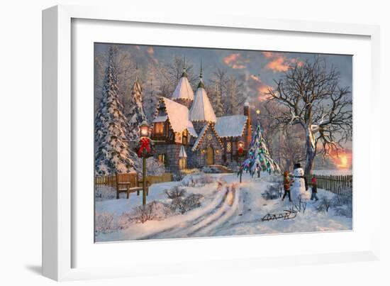 The Christmas Cottage (Variant 1)-Dominic Davison-Framed Art Print