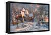 The Christmas Cottage (Variant 1)-Dominic Davison-Framed Stretched Canvas