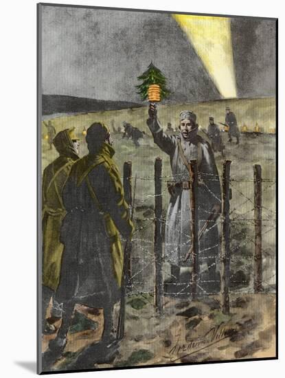 The Christmas Day Truce of 1914-Frederic Villiers-Mounted Giclee Print