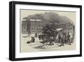 The Christmas Holly Cart-Myles Birket Foster-Framed Giclee Print