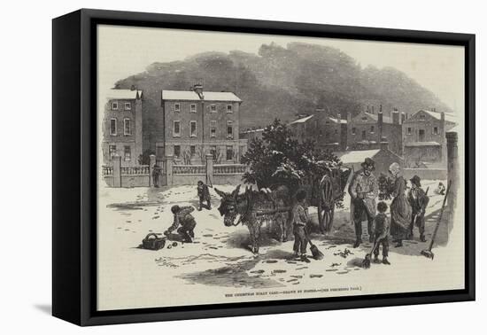 The Christmas Holly Cart-Myles Birket Foster-Framed Stretched Canvas