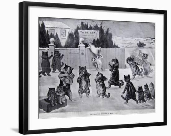 The Christmas Invitation - a Hoax, 1900-Louis Wain-Framed Giclee Print