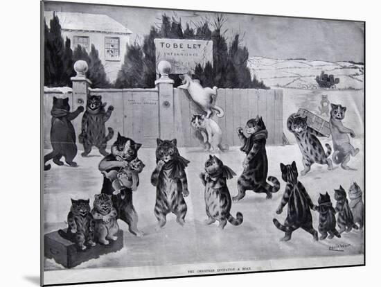 The Christmas Invitation - a Hoax, 1900-Louis Wain-Mounted Giclee Print