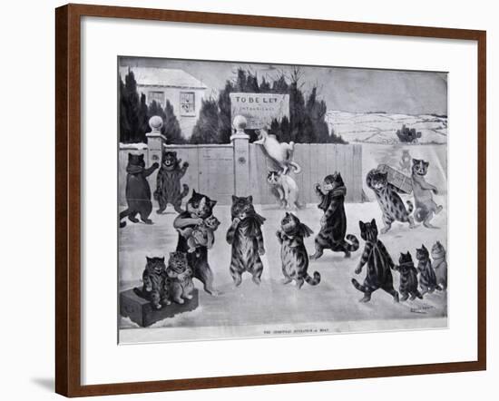 The Christmas Invitation - a Hoax, 1900-Louis Wain-Framed Giclee Print