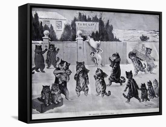 The Christmas Invitation - a Hoax, 1900-Louis Wain-Framed Stretched Canvas