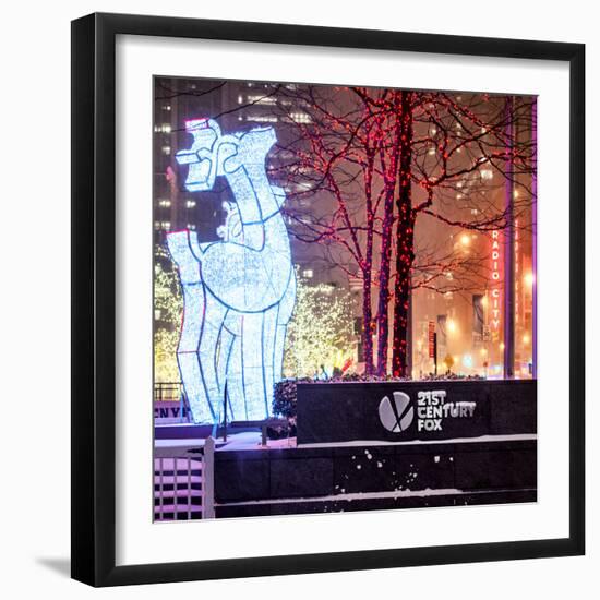 The Christmas Ornaments at 21st Century Fox across from the Radio City Music Hall by Night-Philippe Hugonnard-Framed Photographic Print