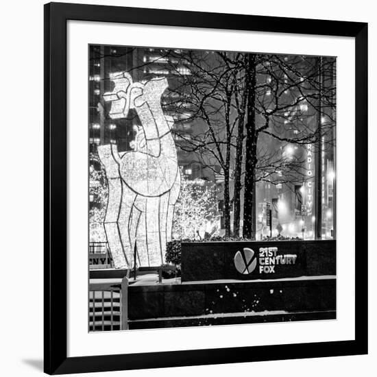 The Christmas Ornaments at 21st Century Fox across from the Radio City Music Hall by Night-Philippe Hugonnard-Framed Photographic Print