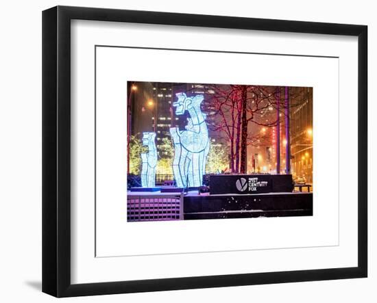 The Christmas Ornaments at 21st Century Fox across from the Radio City Music Hall by Night-Philippe Hugonnard-Framed Art Print