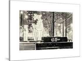 The Christmas Ornaments at 21st Century Fox across from the Radio City Music Hall by Night-Philippe Hugonnard-Stretched Canvas