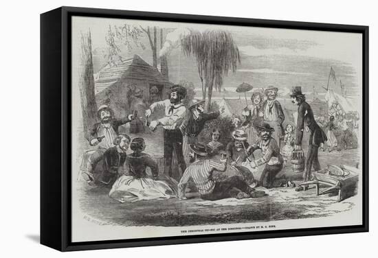 The Christmas Pic-Nic at the Diggings-Henry George Hine-Framed Stretched Canvas