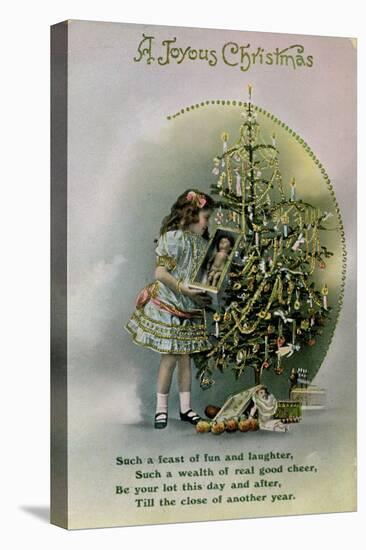 The Christmas Tree, Victorian Christmas Card-null-Stretched Canvas