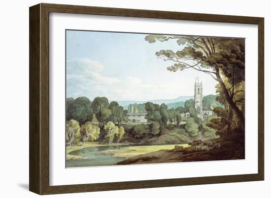 The Church and Castle at Tiverton, Devon-John White Abbott-Framed Premium Giclee Print