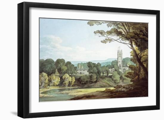 The Church and Castle at Tiverton, Devon-John White Abbott-Framed Premium Giclee Print