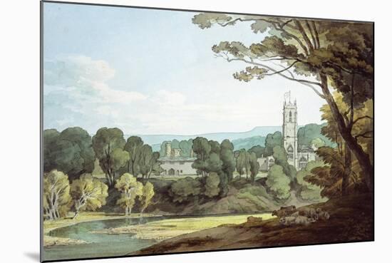 The Church and Castle at Tiverton, Devon-John White Abbott-Mounted Giclee Print