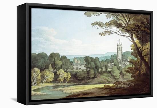 The Church and Castle at Tiverton, Devon-John White Abbott-Framed Stretched Canvas