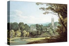 The Church and Castle at Tiverton, Devon-John White Abbott-Stretched Canvas