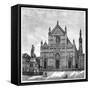 The Church and Piazza of Santa Croce Basilica, Florence, Italy, 1882-null-Framed Stretched Canvas