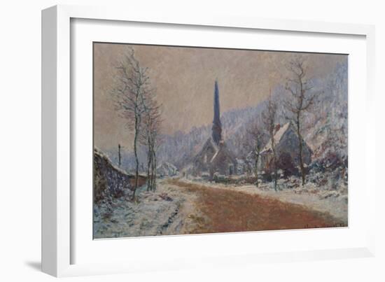 The Church at Jeufosse in Winter-Claude Monet-Framed Giclee Print