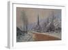 The Church at Jeufosse in Winter-Claude Monet-Framed Giclee Print