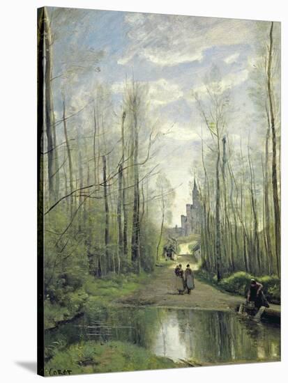 The Church at Marissel, 1866-Jean-Baptiste-Camille Corot-Stretched Canvas