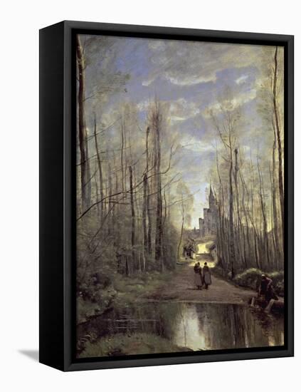 The Church at Marissel, 1866-Jean-Baptiste-Camille Corot-Framed Stretched Canvas