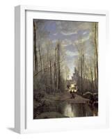 The Church at Marissel, 1866-Jean-Baptiste-Camille Corot-Framed Giclee Print