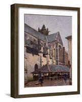 The Church at Moret in the Rain, 1894 (Oil on Canvas)-Alfred Sisley-Framed Giclee Print