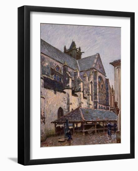 The Church at Moret in the Rain, 1894 (Oil on Canvas)-Alfred Sisley-Framed Giclee Print