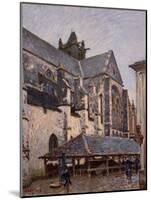 The Church at Moret in the Rain, 1894 (Oil on Canvas)-Alfred Sisley-Mounted Giclee Print