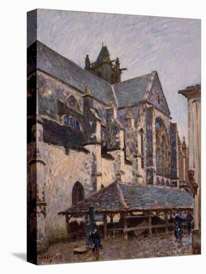The Church at Moret in the Rain, 1894 (Oil on Canvas)-Alfred Sisley-Stretched Canvas