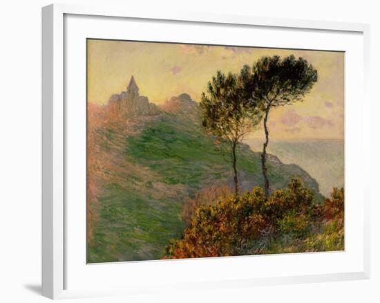 The Church at Varengeville, Against the Sunlight, 1882-Claude Monet-Framed Giclee Print