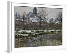 The Church at Vetheuil, Snow, 1878-79-Claude Monet-Framed Giclee Print