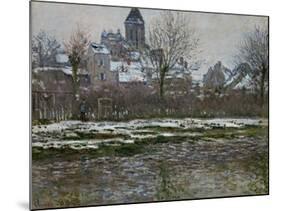 The Church at Vetheuil, Snow, 1878-79-Claude Monet-Mounted Giclee Print