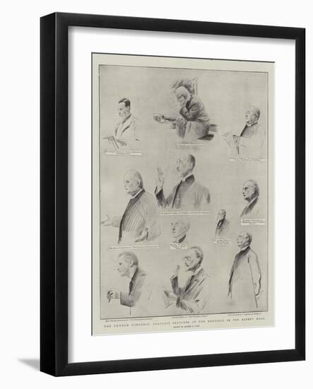 The Church Congress, Portrait Sketches at the Meetings in the Albert Hall-Sydney Prior Hall-Framed Giclee Print