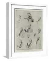 The Church Congress, Portrait Sketches at the Meetings in the Albert Hall-Sydney Prior Hall-Framed Giclee Print