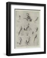 The Church Congress, Portrait Sketches at the Meetings in the Albert Hall-Sydney Prior Hall-Framed Premium Giclee Print