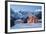 The Church of Falcade, with Focobon Peaks in the Background, in Wintertime, Dolomites, Belluno-ClickAlps-Framed Photographic Print