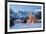 The Church of Falcade, with Focobon Peaks in the Background, in Wintertime, Dolomites, Belluno-ClickAlps-Framed Photographic Print