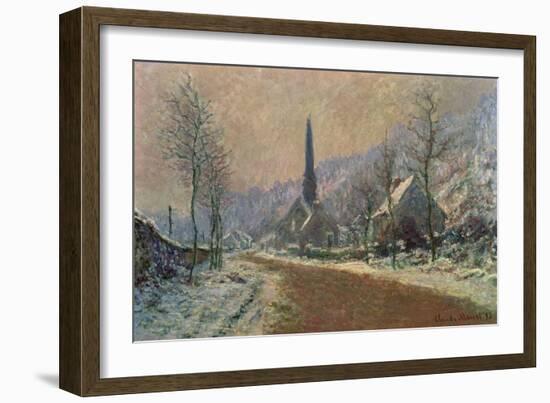 The Church of Jeufosse in Winter, 1893 (Oil on Canvas)-Claude Monet-Framed Giclee Print