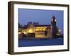 The Church of Notre-Dame-Des-Anges at Dusk from the Harbour at Collioure, Cote Vermeille, Languedoc-David Clapp-Framed Photographic Print