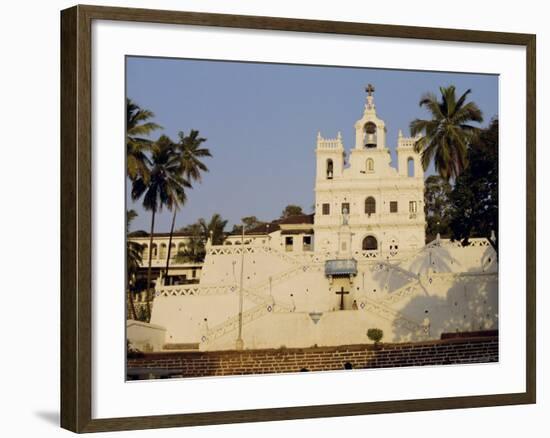 The Church of Our Lady of the Immaculate Conception, and Large Bell, Panjim, Goa, India-Michael Short-Framed Photographic Print